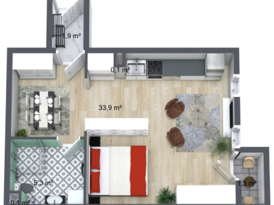 Apartament cu o cameră în Mănăștur