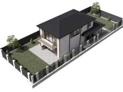 Casă semifinisată cu 4 camere, teren drept 426 mp – Câmpenești, zonă liniștită